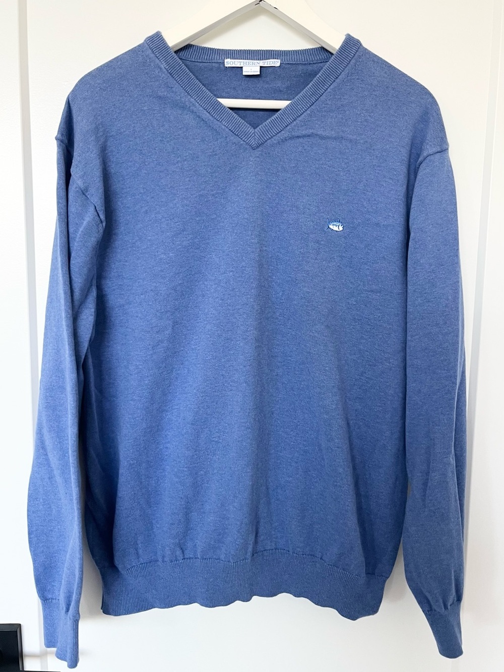 Southern Tide Sweater Men’s Large Long Sleeve Blue V-Neck Pima Cotton
